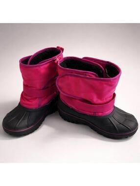 Kids Pink and Black Winter Snow Boots Size 13/1 Aldi